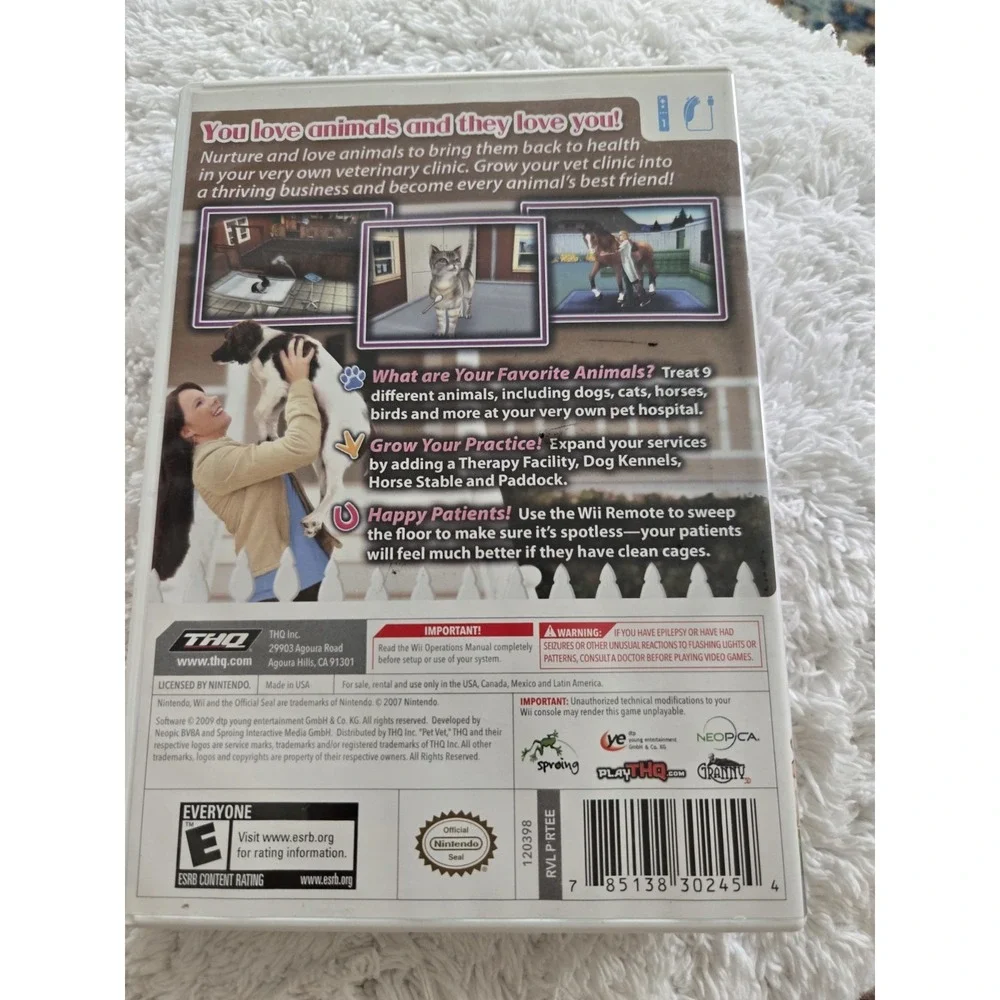 Paws And Claws Pet Vet - Nintendo Wii No Manual,bring back animals to health